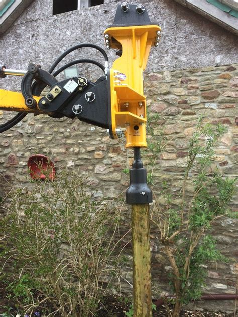 mini digger post knocker|hydraulic post knocker for sale.